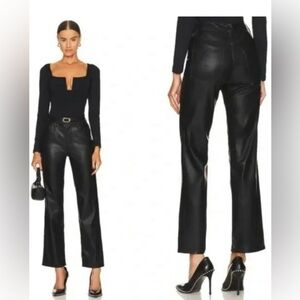 Hudson Jeans Black Straight Leg Vegan Leather Pants sz 26